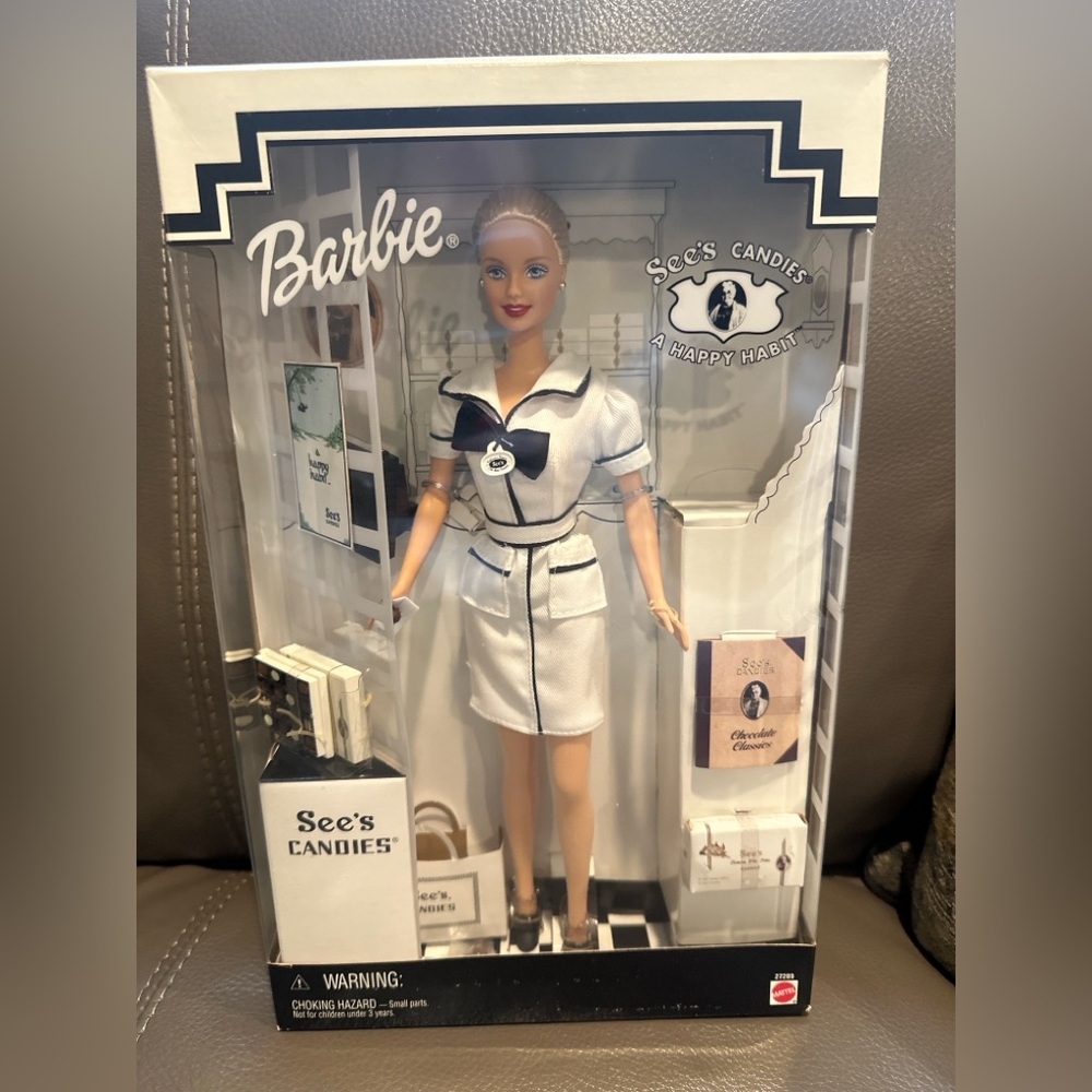 Barbie See's Candies Doll in White and Black Uniform